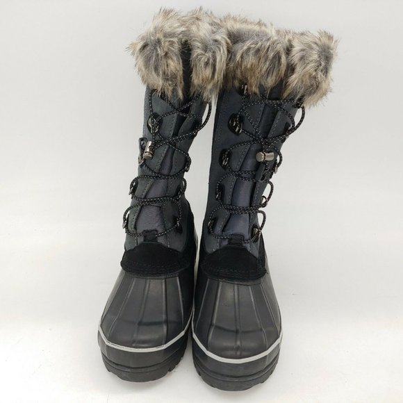 Lands End Womens Alpine Fur Cuff Snow Boots Gray 7 - Picture 4 of 11